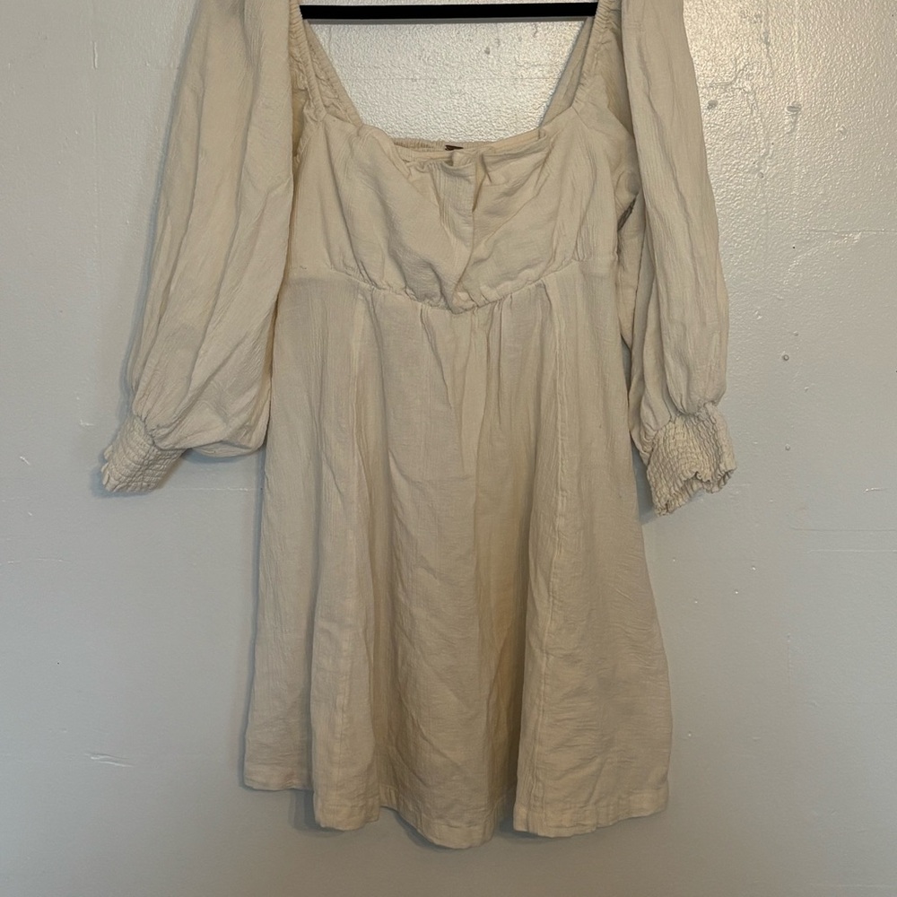 Free People Cream Long Sleeve Dress